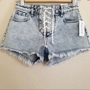 🔆❕❕Pacsun lace Lacey up jean shorts size 23❕❕